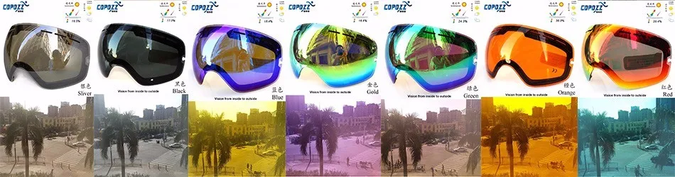 COPOZZ брендовые лыжные очки 2 слоя линзы Анти-Туман UV400 день и ночь сферические сноуборд очки для мужчин и женщин Лыжный Снег очки набор