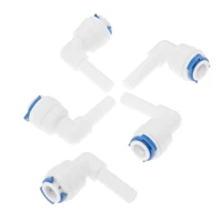 5pc ro water filter connectors plastic pipe fitting elbow 14 14 od hose pipe reverse osmosis aquarium system quick coupling