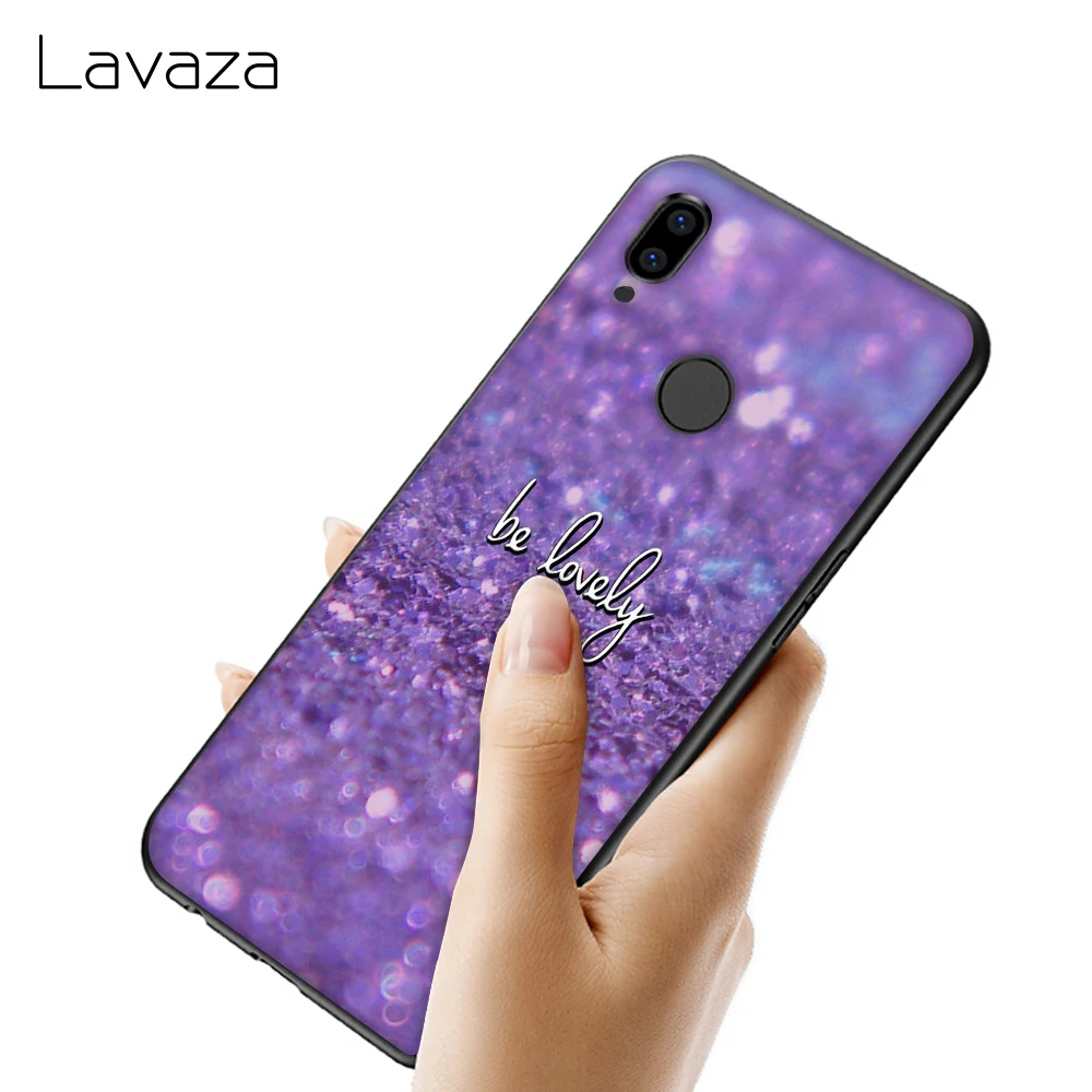 Lavaza Love Purple Glitter wave Soft Case for Huawei Y7 Prime Y9 Y6 2018 Nova 3 3i Honor 7A 8X 8C 8 9 10 Lite TPU Cover | Мобильные
