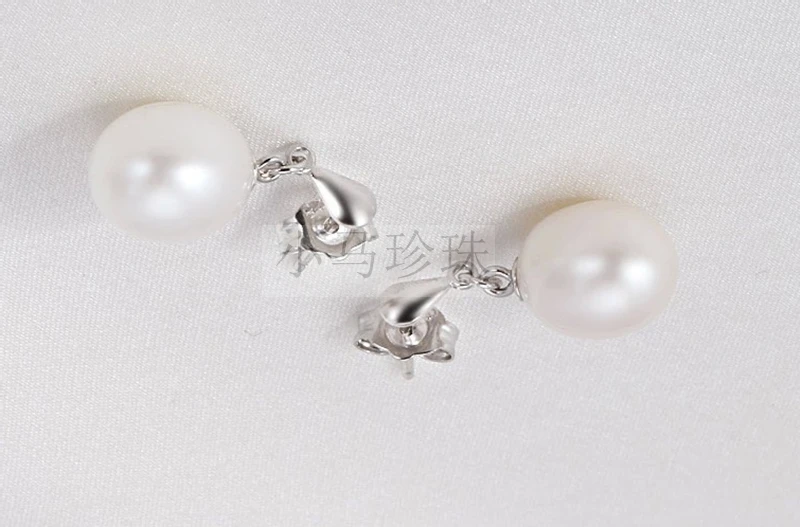 Женские серьги из серебра 925 пробы с натуральными пресноводными каплями риса 9 10