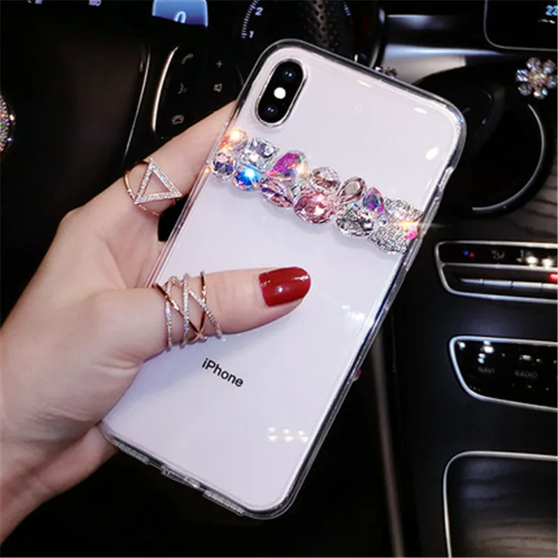 Чистый Кристалл камни Алмазный чехол для iPhone 11 Pro Max 6 6s 7 8 plus X XS XR Samsung S10 S9 S8 Plus S7 edge