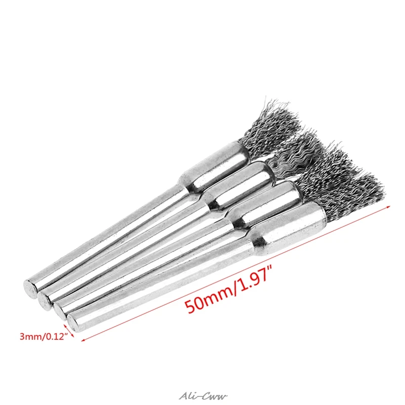 

2018 4Pcs 5mm Steel Wire Brushes Polishing Wheel Brush for Tools Mini Brushed Burr Welding Metal Surface Pretreatment,Grinding