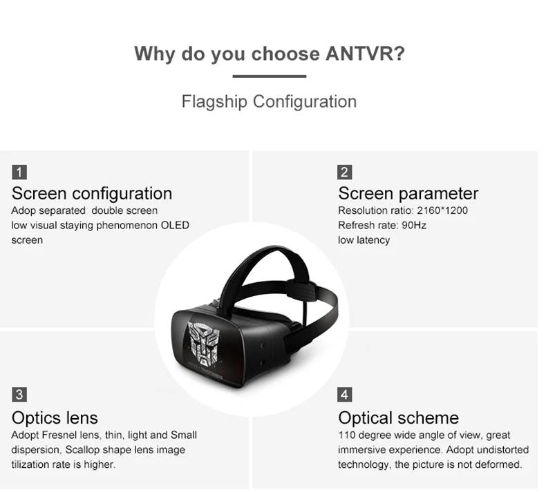 ANTVR новые очки виртуальной реальности VR PC гарнитура Паровая игра для ПК Виртуальная ПК очки бинокль 110 FOV 2K VR коробка 3D VR 2T
