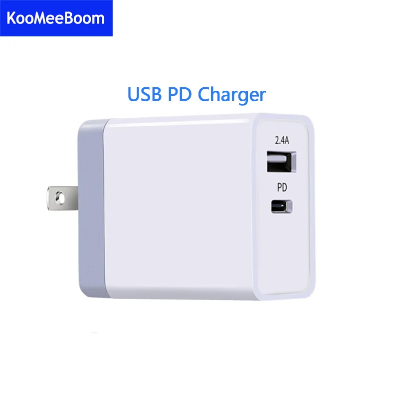Для iPhone PD Зарядное устройство USB Тип C адаптер для X 8 30 Вт Быстрый настенного два