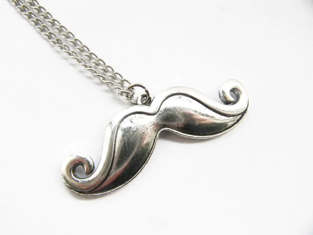 2 шт. Оптовая продажа-Усы Цепочки и ожерелья древний серебряный борода усы смешно