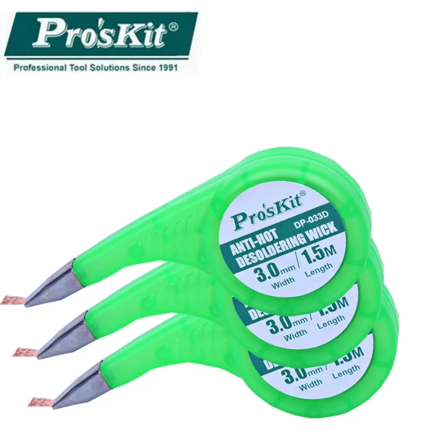 Новый противогорячий фитиль для удаления припоя Pro'sKit лучший оплетка BGA медный