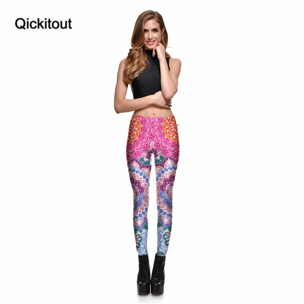 Женские леггинсы Qickitout в ретро стиле с цифровой печатью размер S 4XL|leggings color|fashion