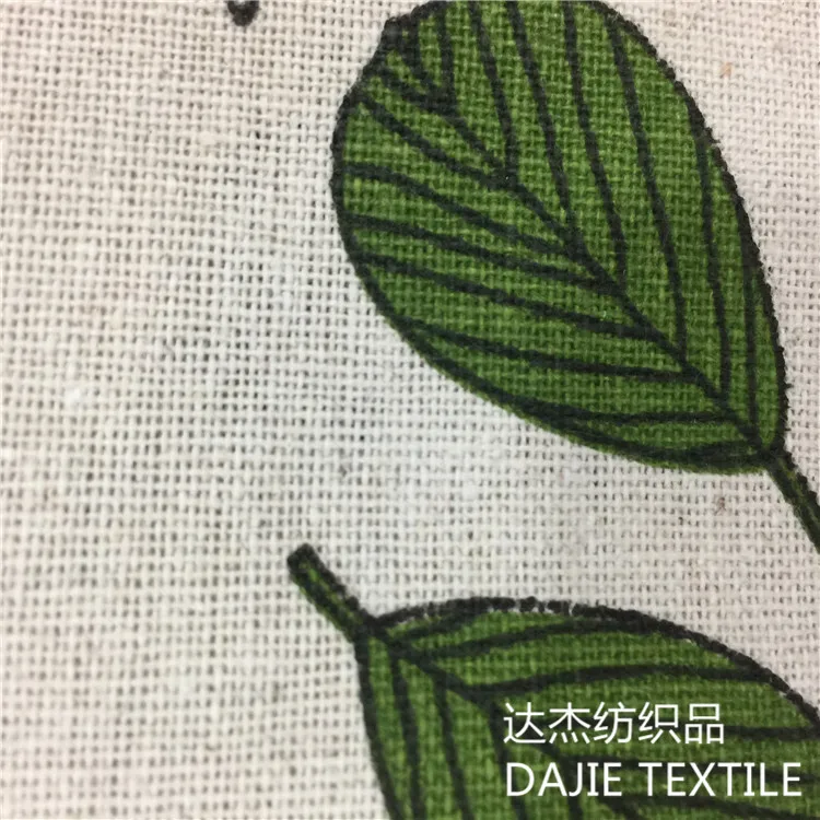 Хлопковая и льняная ткань с принтом листьев для штор|linen blend fabric|printed cotton fabriccotton