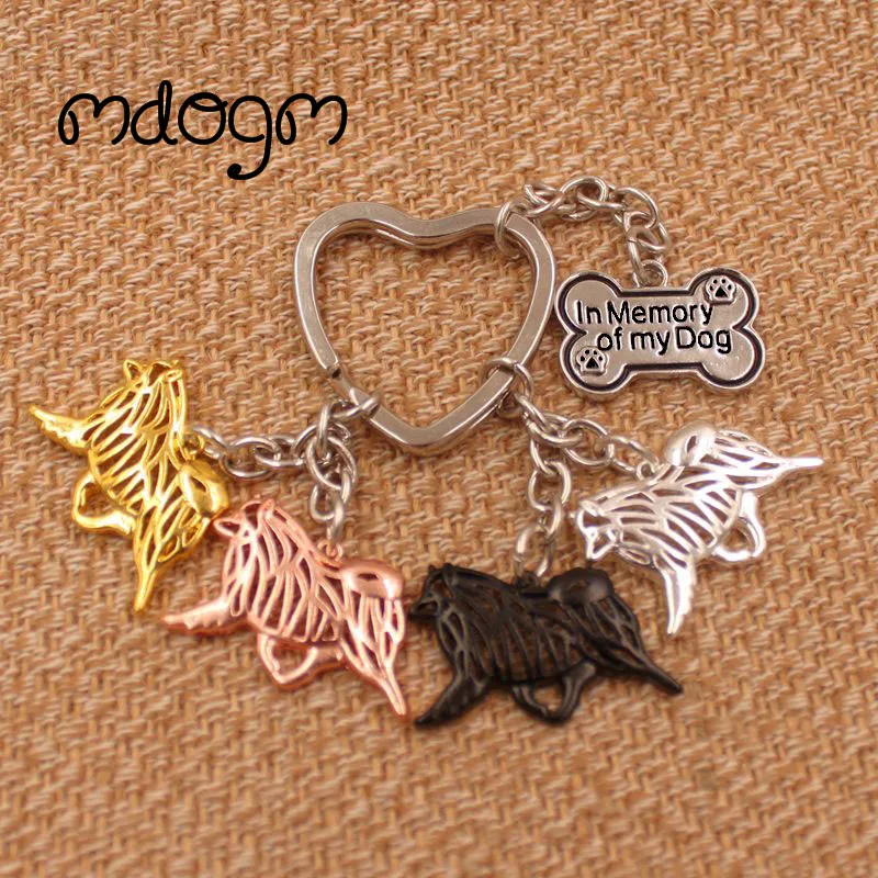 Милый кеесхонд животных покрыто золотом серебром металлическая ий Брелок с