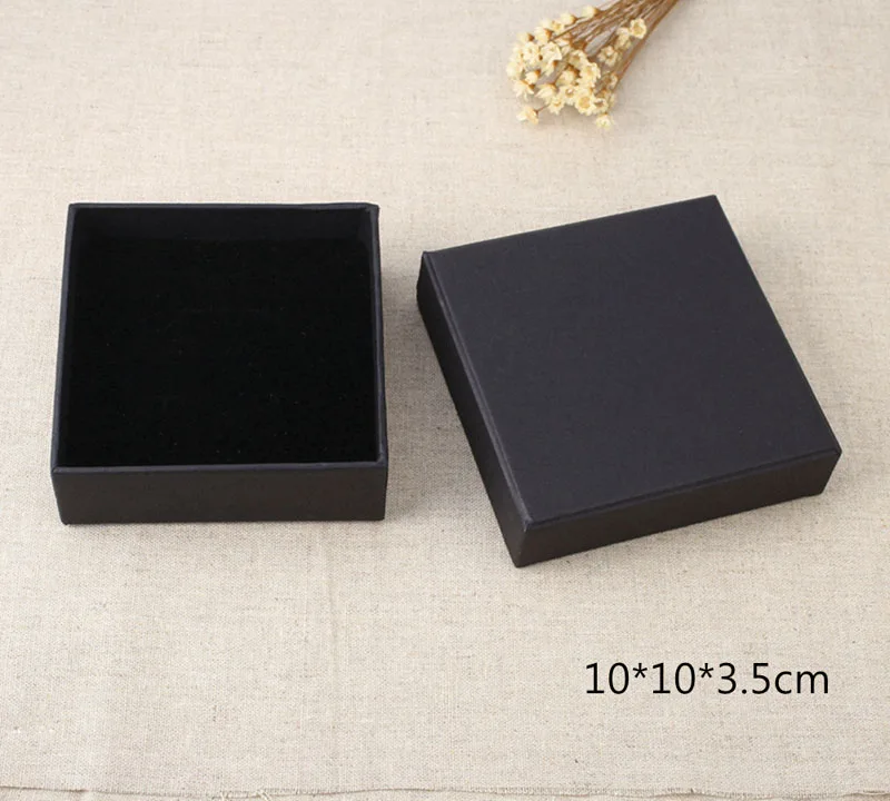 10x10x3.5cm OEM коробка для колец, коробка для украшений, органайзер, обручальное кольцо для сережек, ожерелья, браслетов, дисплей, Подарочная коробка, держатель, черный дисплей для ювелирных изделий - Цвет: 10x10x3.5cm