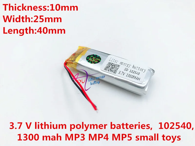 Li po 102540 3 7 V 1300mAh литий полимерный ионный аккумулятор для mp3 mp4 mp5 игрушки DVR GPS PDA