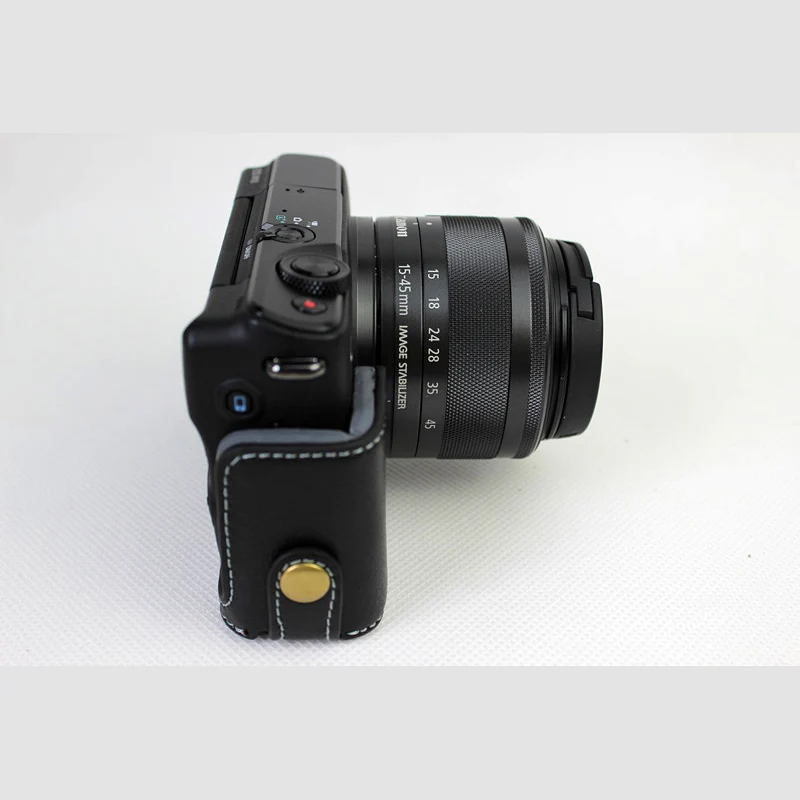 Чехол из натуральной кожи для камеры Canon EOS M100 M10 M200 чехол с нижней основой и