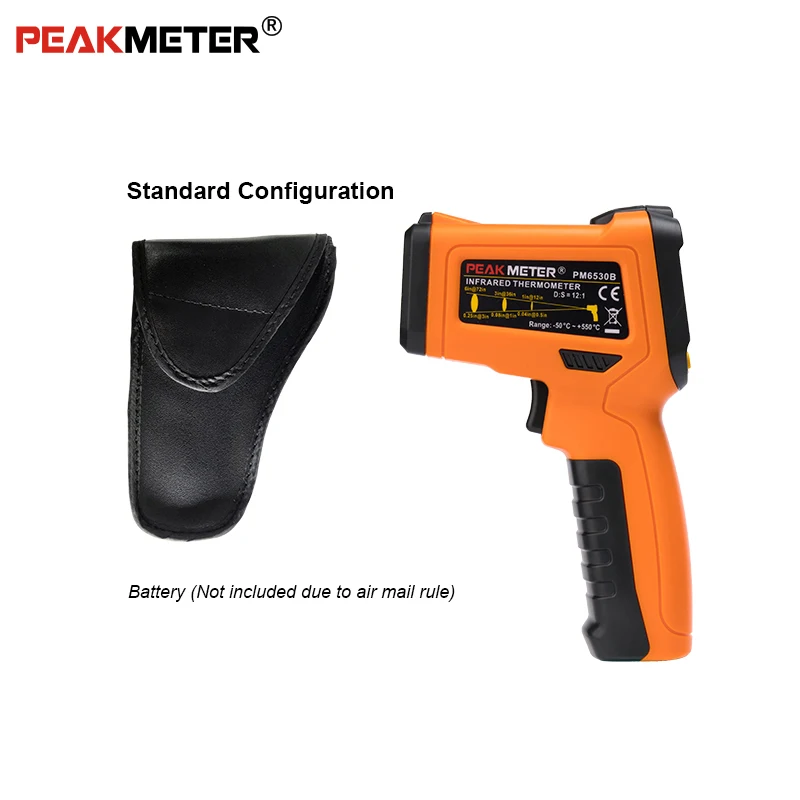 PEAKMETER PM6530B лазерный lcd цифровой ИК инфракрасный термометр измеритель температуры пистолет точечный-50~ 550 градусов Бесконтактный термометр