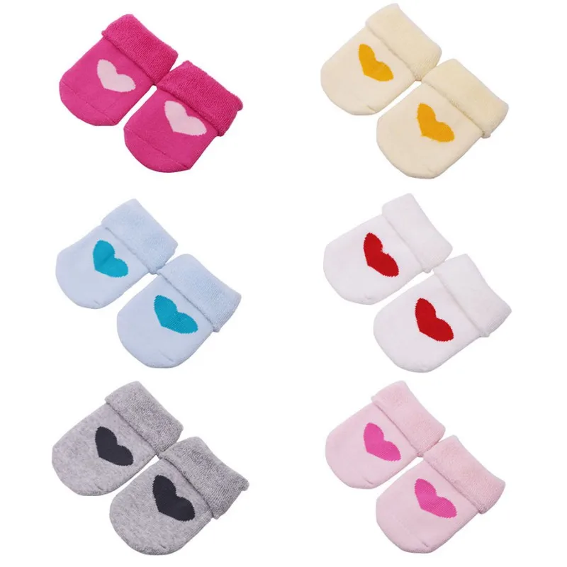 1 пар/уп. Детские утепленные хлопковые носки с милым принтом «любовь» зимние носки для новорожденных новые осенние мягкие носки для малышей От 0 до 1 года N