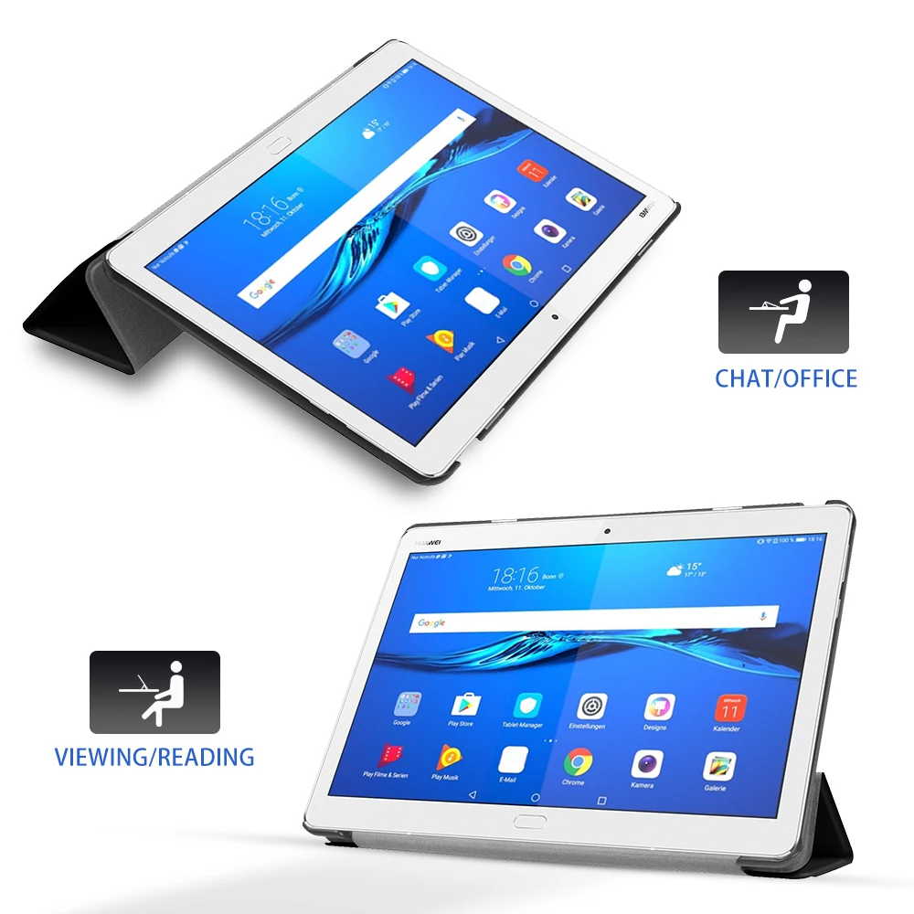 Dulcii M3 lite 10 чехол для huawei MediaPad Lite Обложка Shell PU кожа Tri fold Стенд Tablet ноутбук защиты