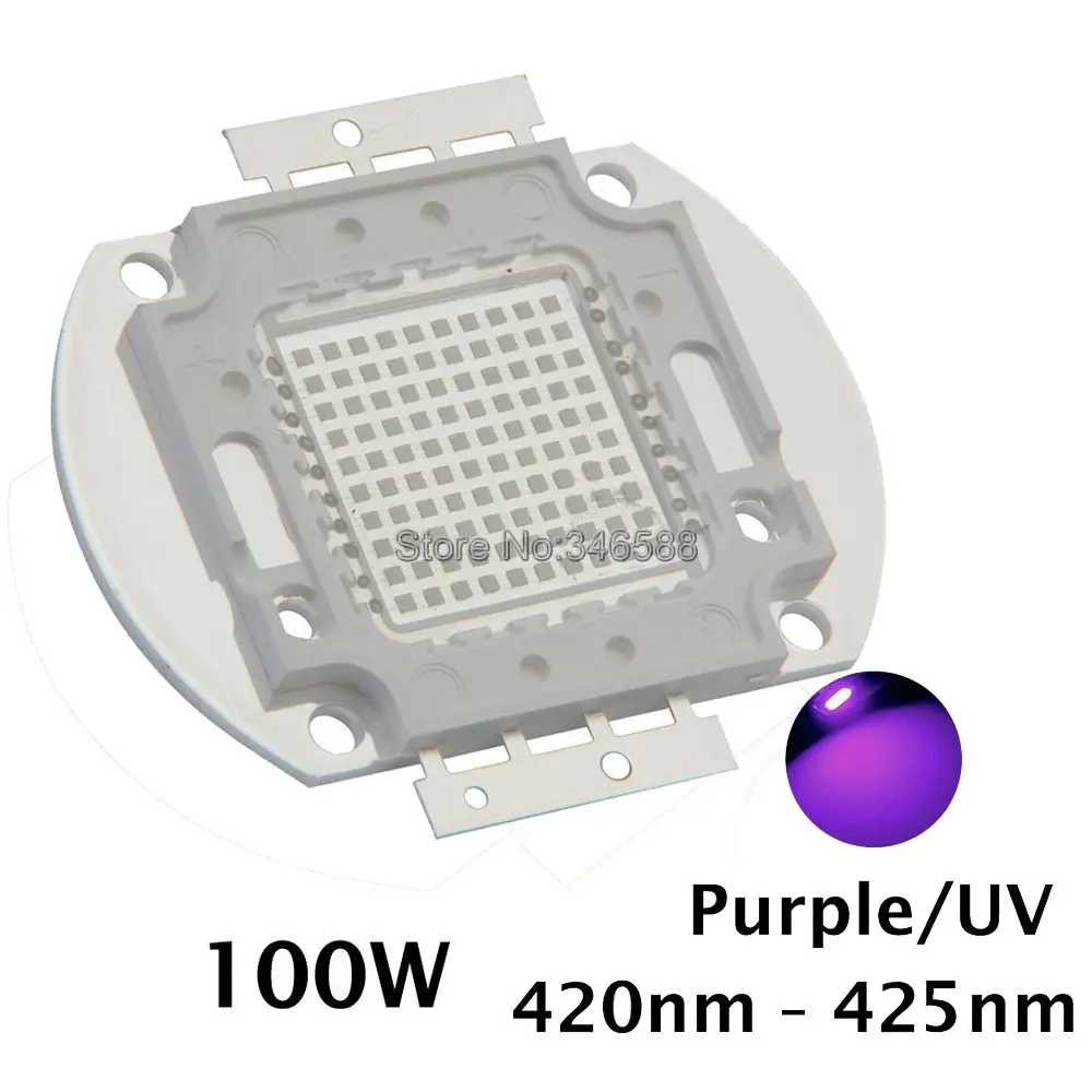 100 Вт Epileds 42Mil Ультрафиолетовый чип светильник кой мощности 365nm-370NM 380nm-385nm 395-405nm