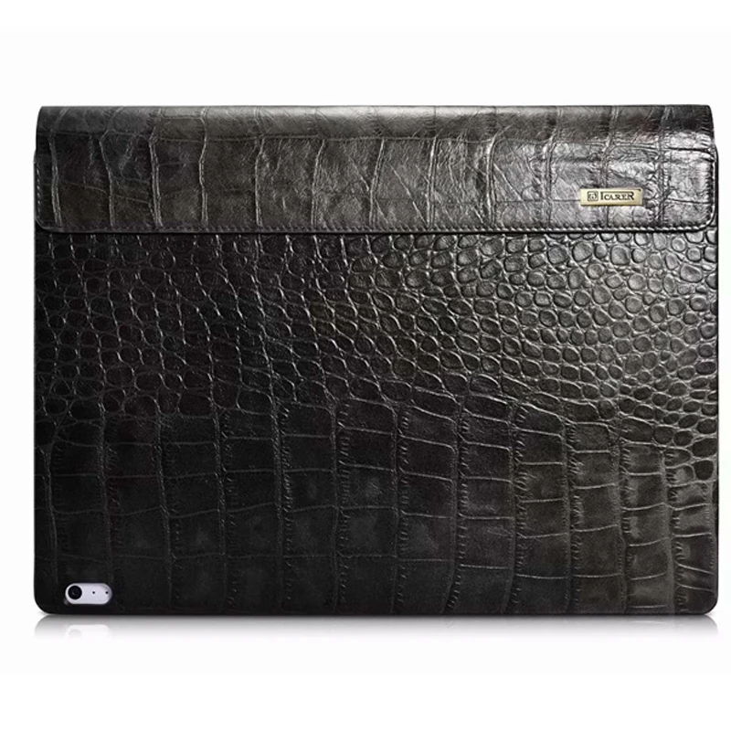 Черный Чехол из натуральной крокодиловой кожи для microsoft I7 cpu Version Surface Book2 13,5 Surface Book 2 Tablet Laptop Sleeve Stand Чехол - Цвет: Черный