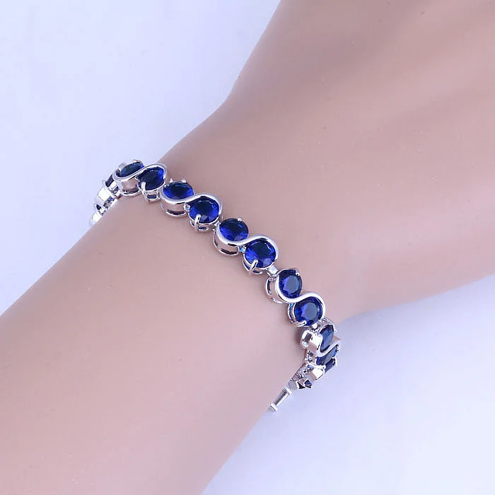 Любовный монолог с очаровательным синим кристаллом S серебристого цвета длина