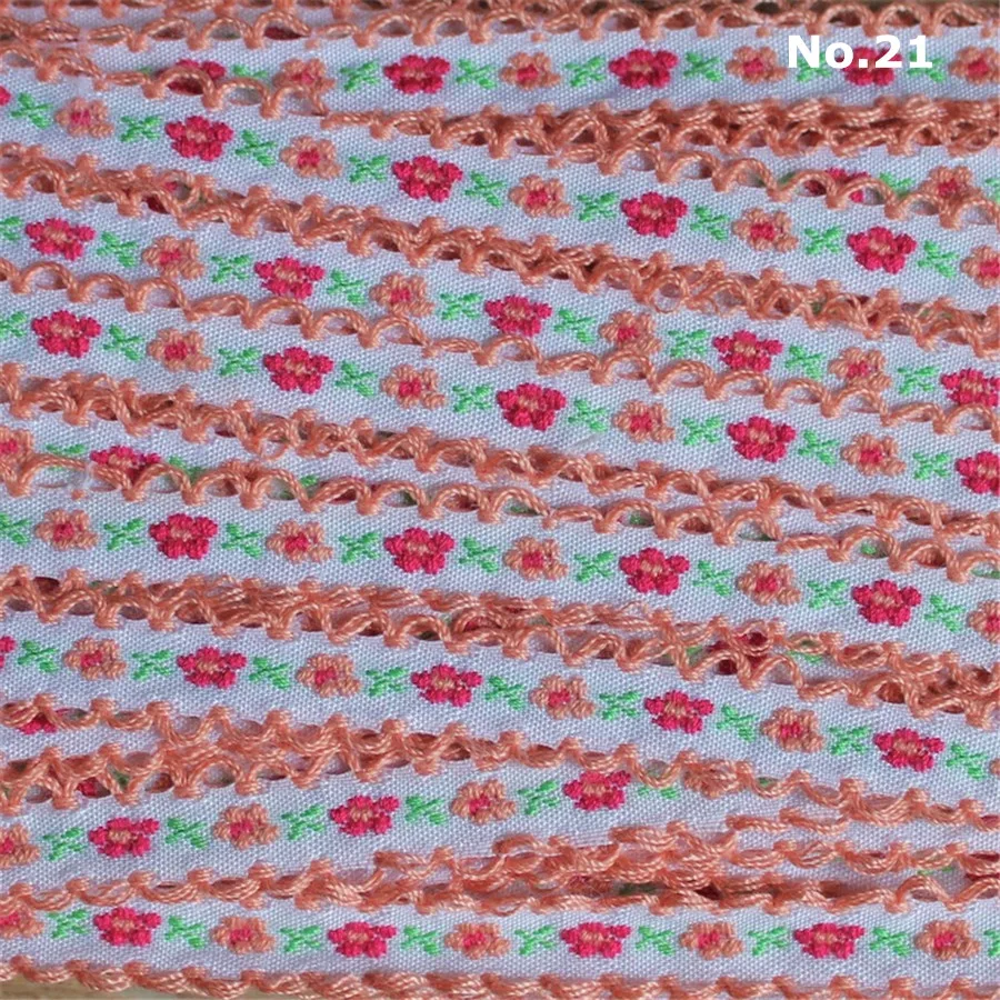 22 ярдов * 12 мм вышивка жаккардовые пасторальные цветы ленты тесьма DIY Швейные