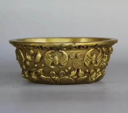 WBY + Китайская латунная фигурка Ruyi благоприятная чаша для корнуопии статуя