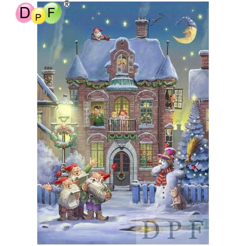 

DPF Алмазная вышивка Санта-Клаус поет, алмазная живопись, вышивка крестиком, набор для алмазной мозаики, квадратные Стразы, домашний декор