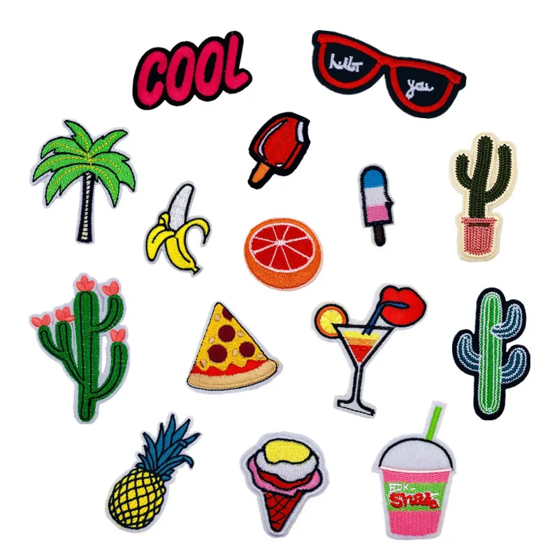 

Cute 1pc Cherry Watermelon Strawberry Pineapple Avocado Fruit Embroidery Patches for Clothing Iron on Clothes Appliques Badge