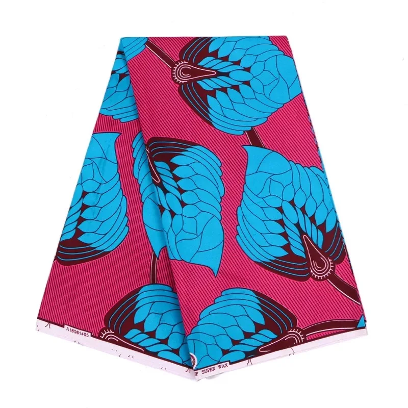 polyester Ankara Africa prints batik fabric real dutch wax tissu high quality 6yards fashion African sewing for party dress