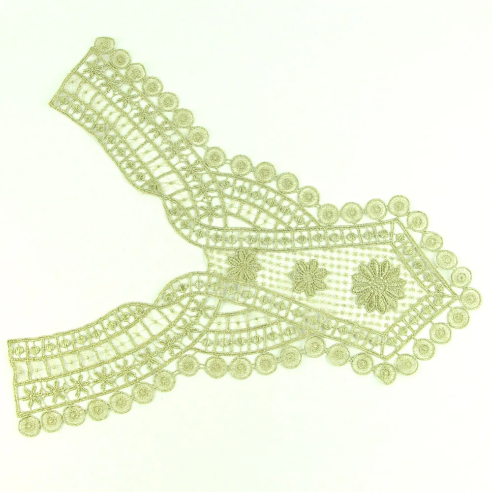 1 шт. мотив аппликация Золотой цветок декольте Воротник Венеция Кружева отделка