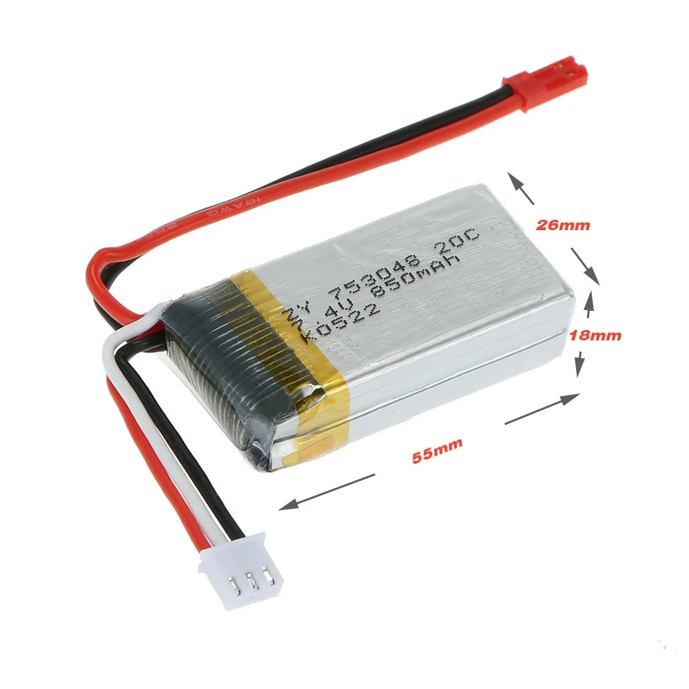 Аккумулятор Lipo Rc 2 шт./лот 7 4 В 850 мАч 20C 2s для MJX X600 WLtoys V921 Запчасти