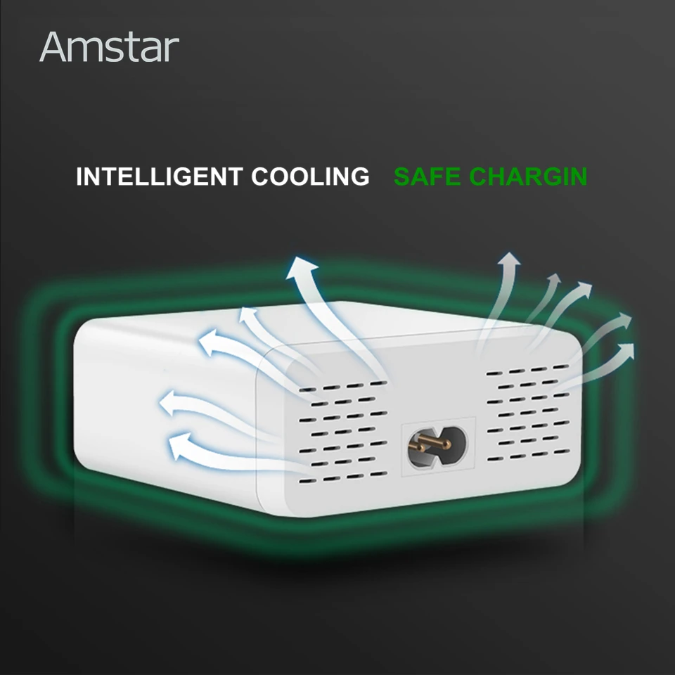 Зарядное устройство USB Amstar со светодиодным дисплеем для iPhone iPad Samsung быстрая