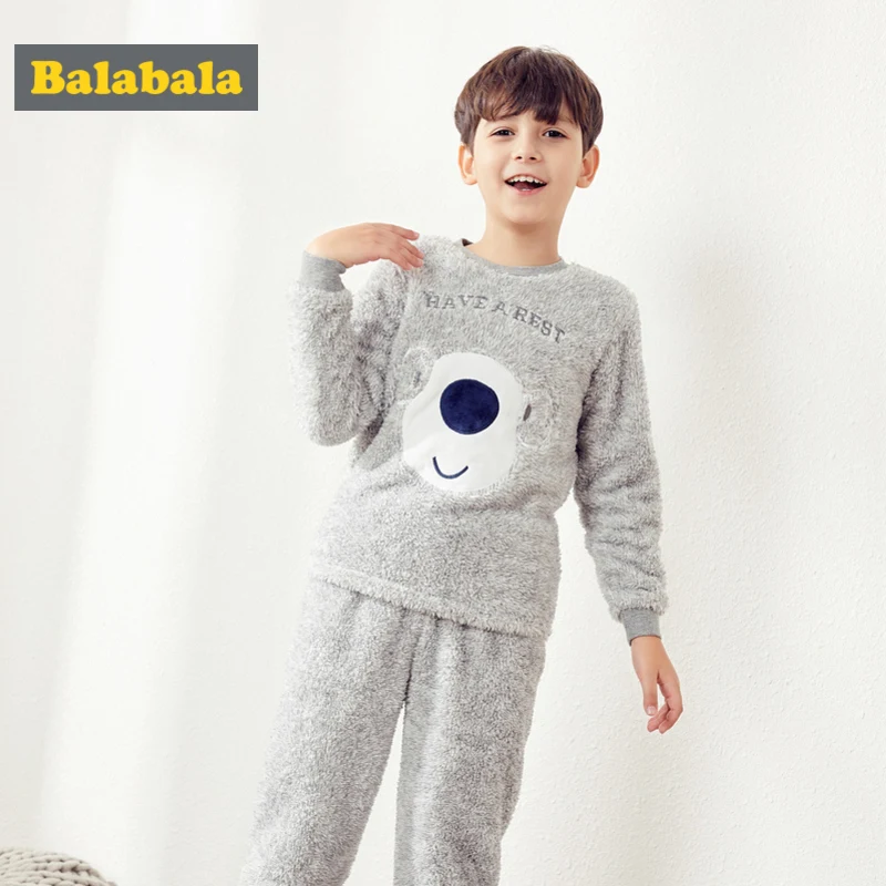 Комплект из 2 предметов для мальчиков Balabala плотная плюшевая Пижама на флисовой