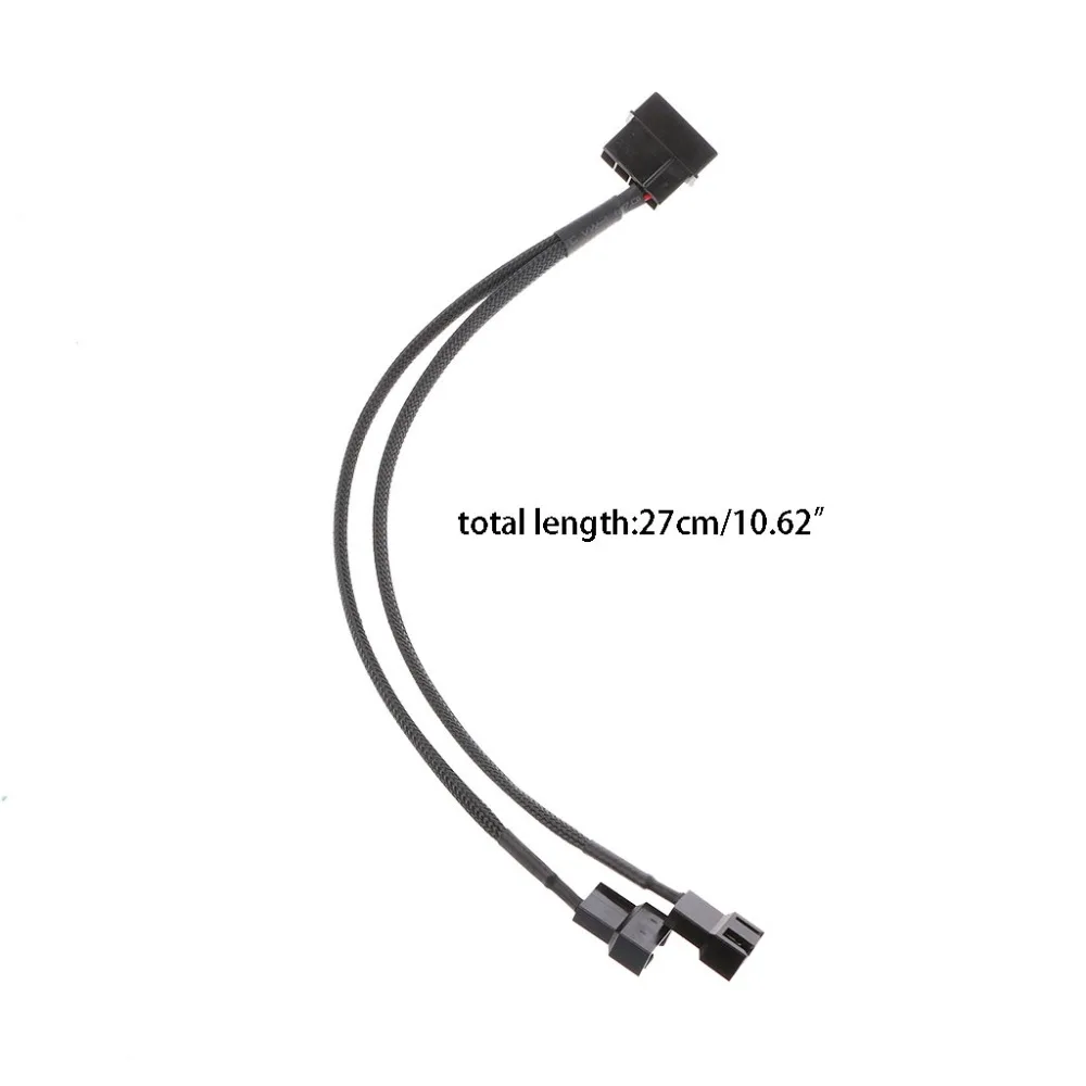 1 шт. 27 см от до 2 Way Y сплиттер с рукавами 4 контактный Molex Male 2x 3 контактный/4