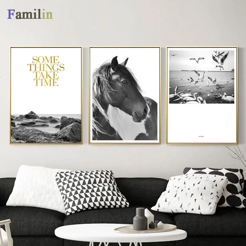 Декор в скандинавском стиле пейзаж берега живопись океан настенное искусство