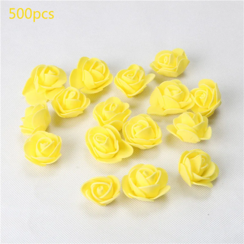 500pcs 500 шт Роза Медведь Цветок голова 3,5 см в диаметре бутон шелк Салли искусственные цветы для украшения diy медведь Роза - Цвет: 500pcs