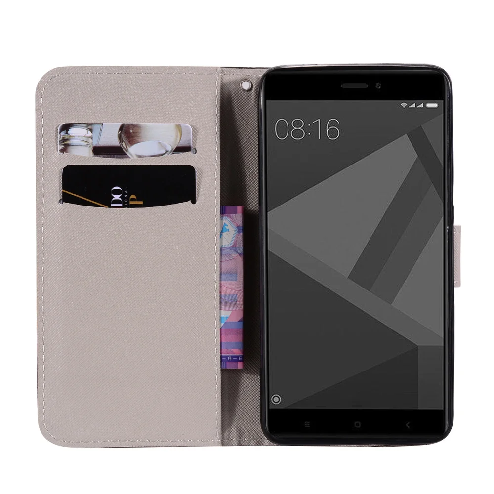 Чехол с подставкой для Xiaomi Redmi Note 4 4X откидной Xiomi Xaomi Red Mi Note4 Note4X Модный чехол