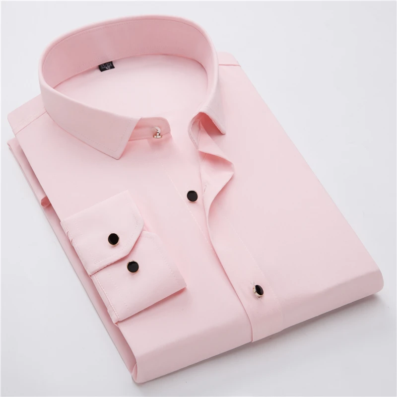 2018 Autumn New style business shirts men casual fashion Pure color long sleeved men's high quality shirt | Мужская одежда