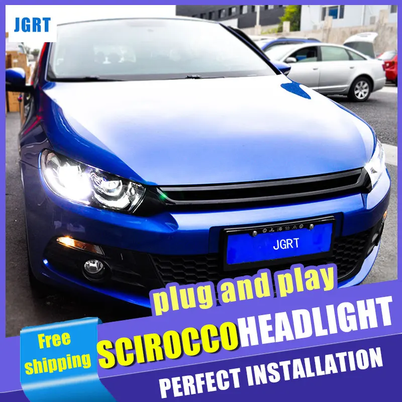 Автомобильный стайлинг фары в сборе 2009 2015 для VW Scirocco douсил ангельские глазки