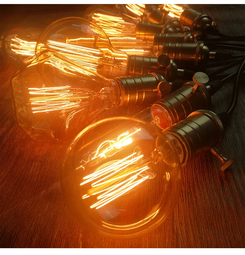 EL ретро Edison LED светильник лампочка E27 E14 40W 220V ST64 C35 G80 G95 T45 T30 T185 T10 A19 ST64 ампулы лампы Винтаж ламп Эдисона