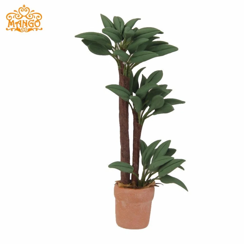

1/12 Dollhouse Miniature Potted Brazilwood Tree Plant W/ Pot