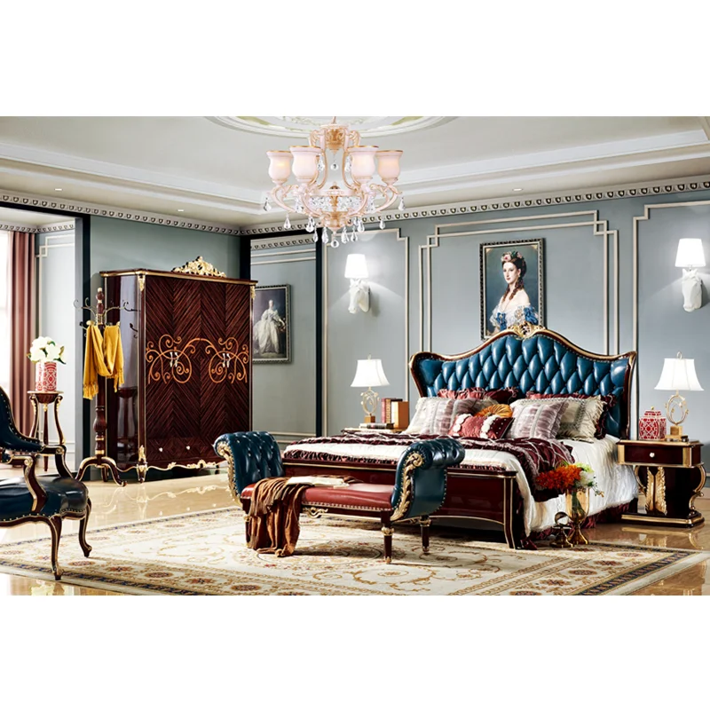Американский Ретро стиль роскошная мебель для спальни необычный комплект с