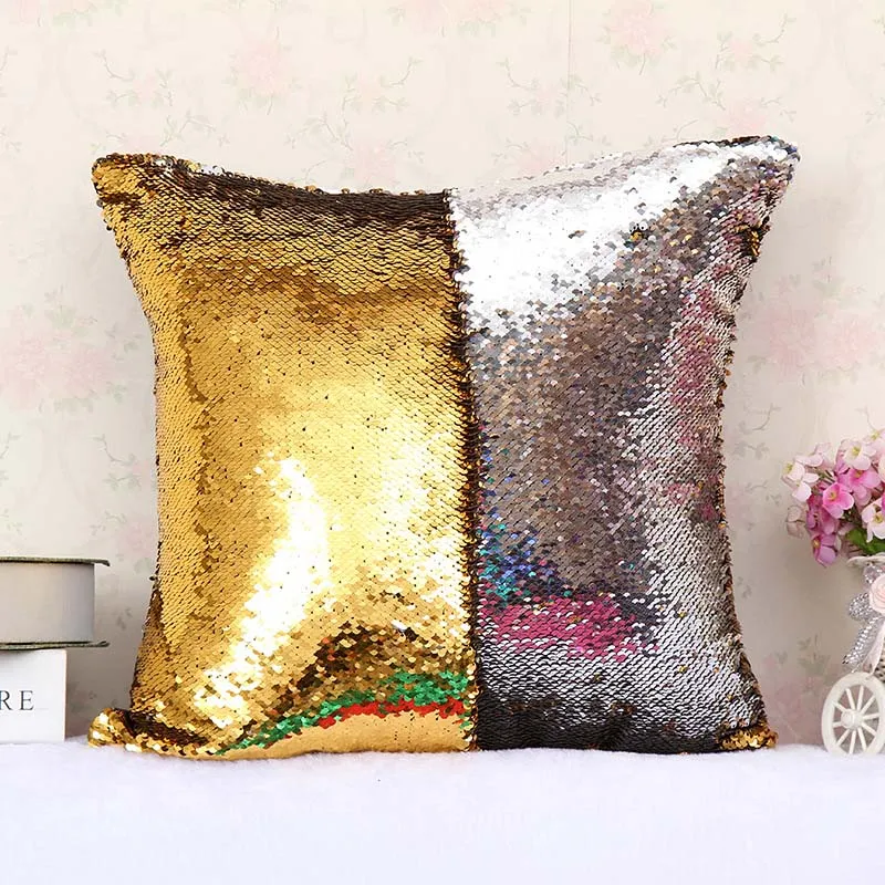 Poszewka 40x40 см блестящий чехол для подушки DIY меняющий цвет Fundas almohadones Подушка-чехол Золотой Серебряный Красный Черный - Цвет: Sequin-05