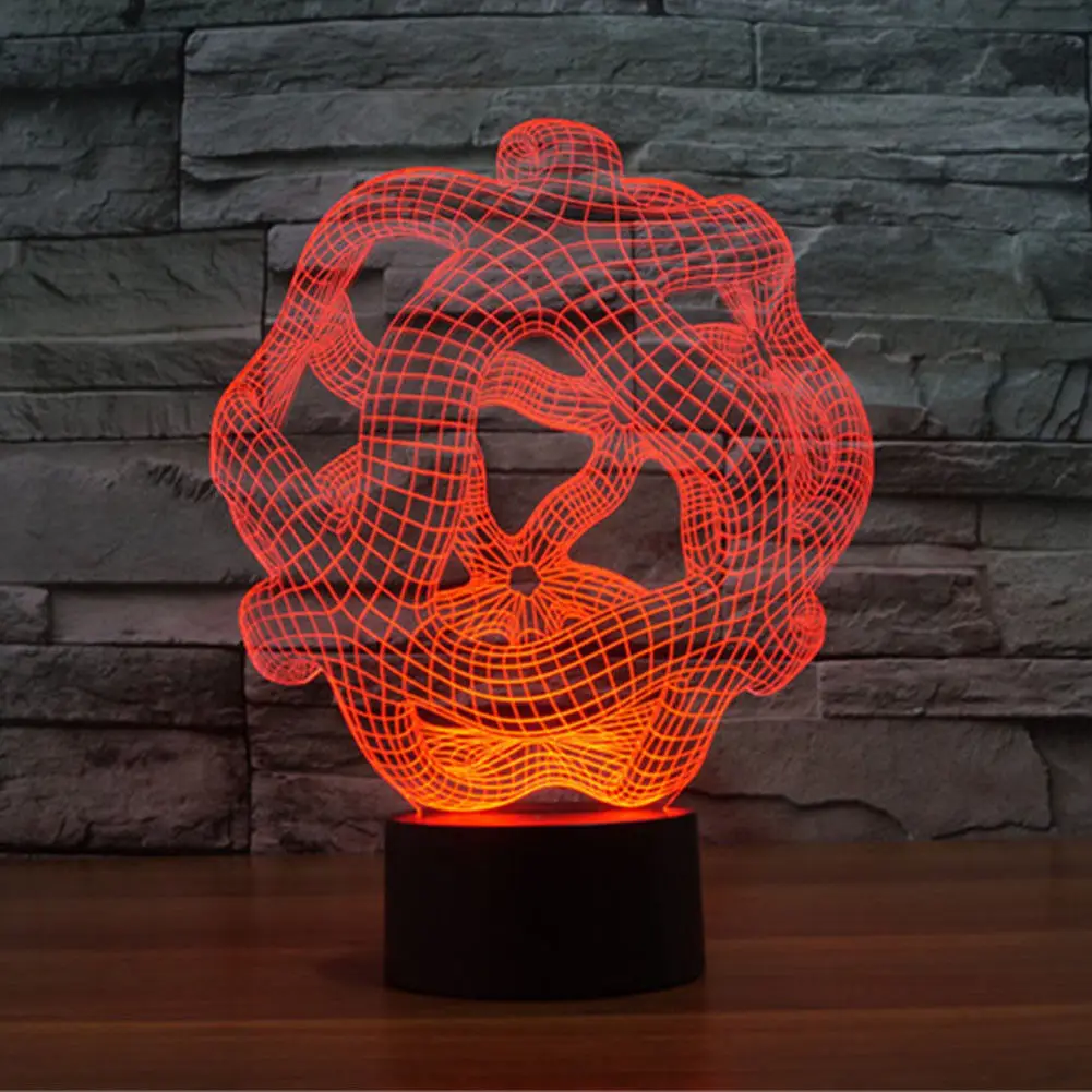 3D USB холодный свет в ночь полигон Оптические иллюзии 7 цветов эффект изменения