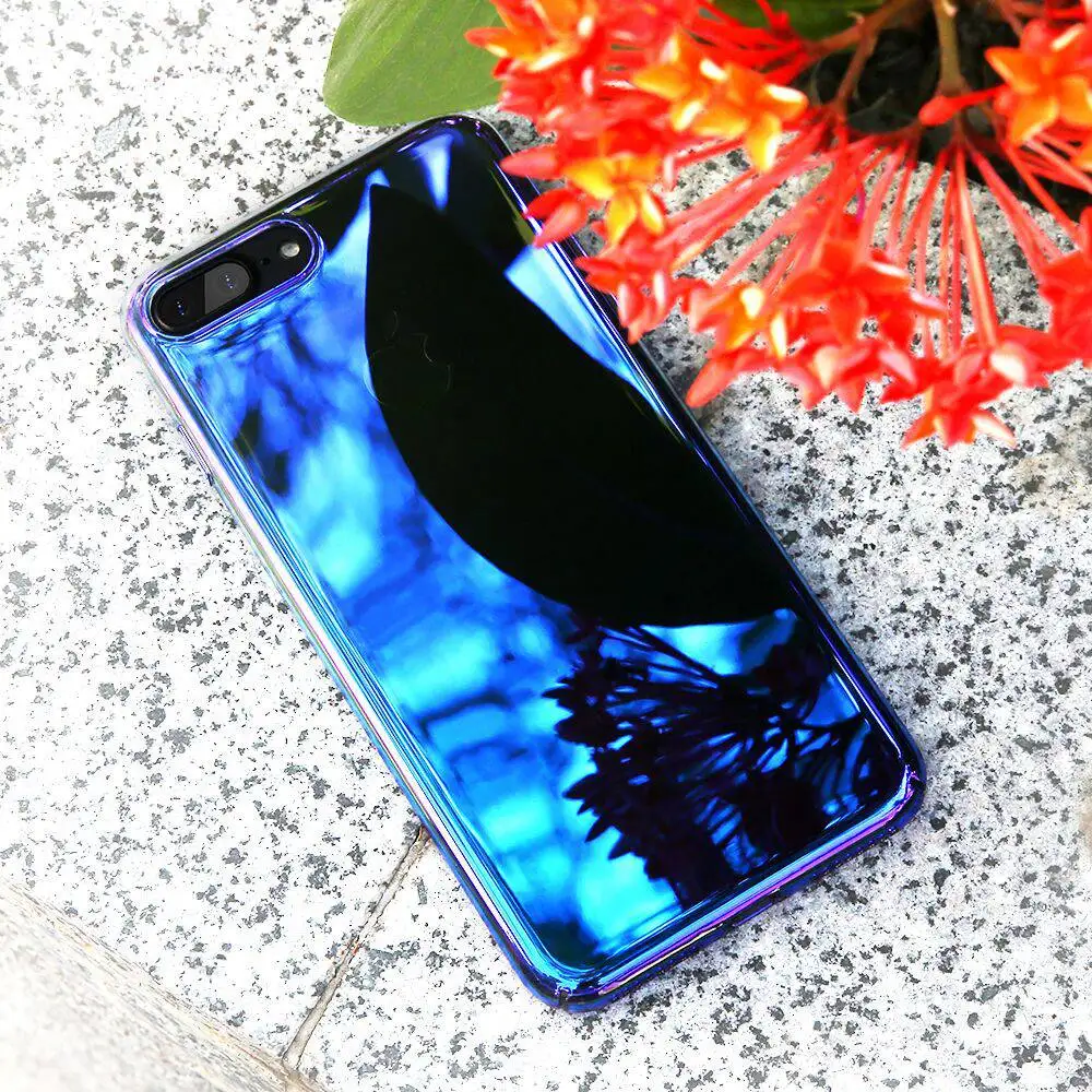 FLOVEME чехол синий луч для iPhone X 8 7 6 6S Plus градиентные блестящие Чехлы 5 5S SE задняя