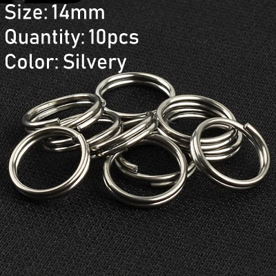 14mm silver 10 шт. титановый сплав EDC брелок Открытый Портативный брелок разделенный брелок для ключей держатель для ключей Кемпинг путешествия подвесной инструмент - Цвет: 14mm silver