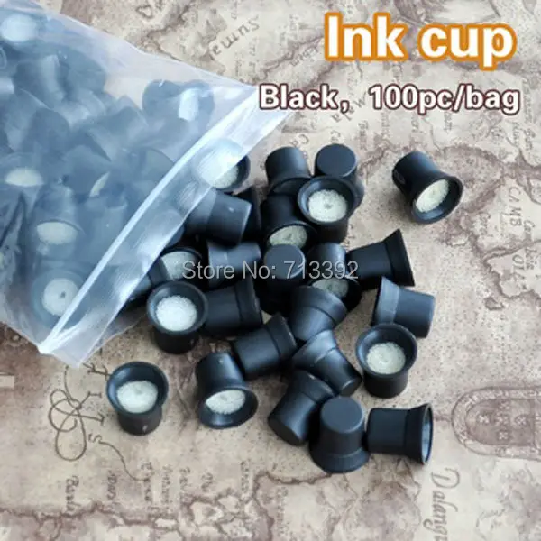 

Professional Makeup accessories 100pcs Ink cup ring holder and 200pcs Ink Pigment Sponge Cups
