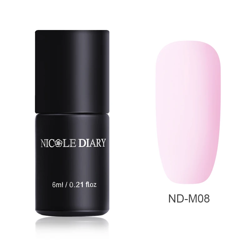 ND-M08 NICOLE DIARY 6 мл матовый одношаговый УФ-Гель-лак цветной розовый черный замачиваемый УФ-Гель-лак стойкий дизайн ногтей - Цвет: ND-M08