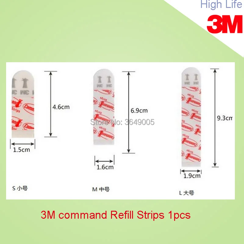 Tiras de repuesto para mando de pared, accesorio para colgar en la pared, peque&ntilde;o, mediano, grande, 3M, 1000 unidades-0