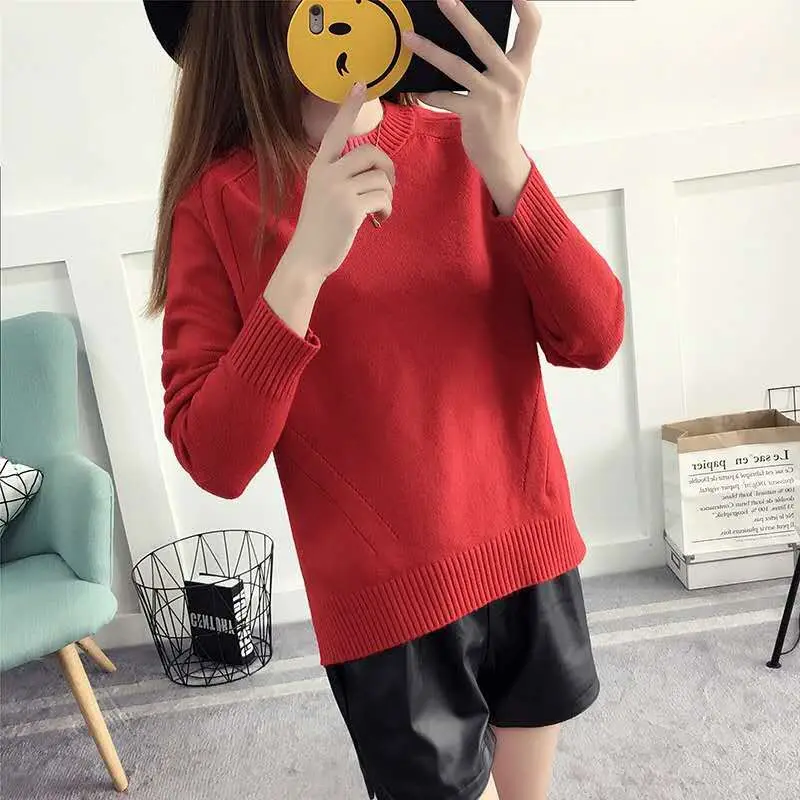 Women Basic Knitted O Neck Sweater Female Solid Pullovers Warm 2018 New Arrival Spring Autumn Winter Long Sleeve | Женская одежда