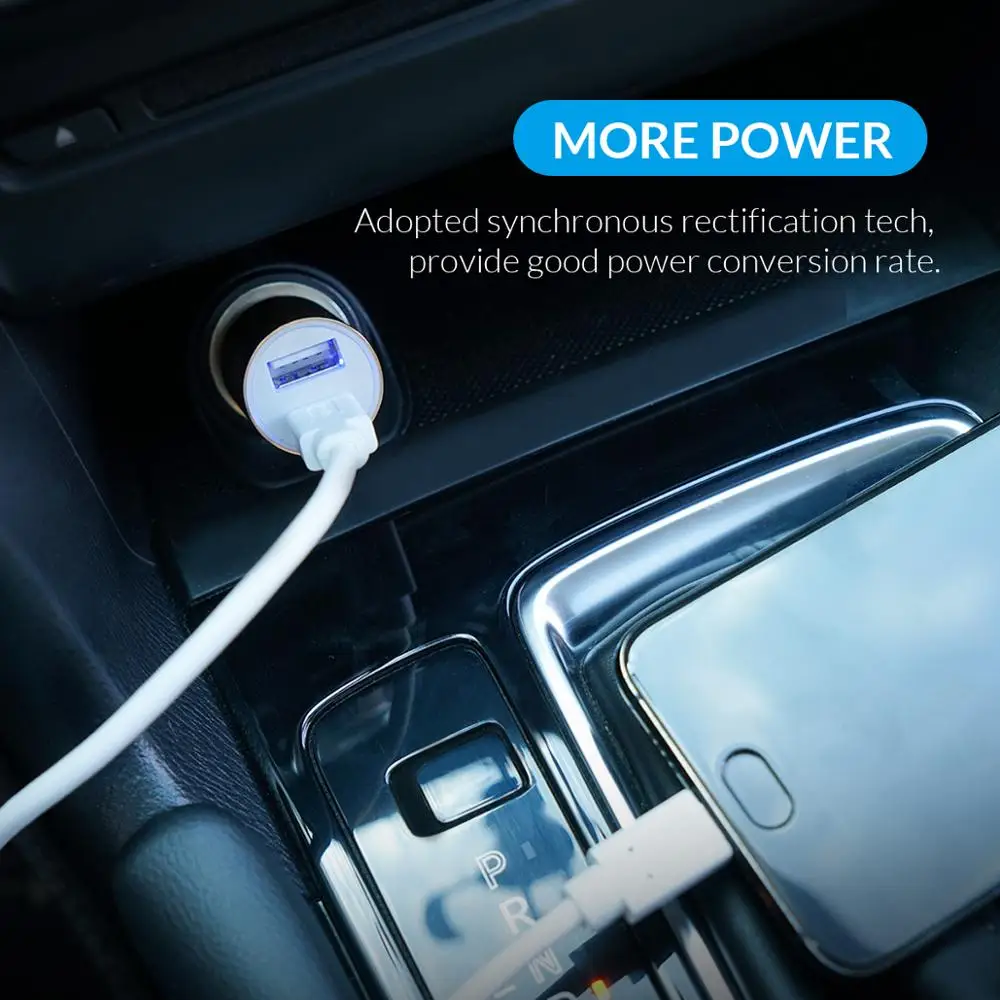 Автомобильное зарядное устройство ORICO два порта Type C + USB A порт для Huawei P30 Pro Xiaomi Mi9
