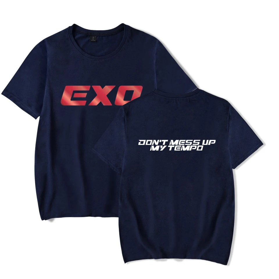 Женская и Мужская Уличная футболка EXO Don MESS UP MY TEMPO модная в стиле хип-хоп Харадзюку